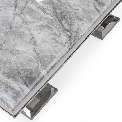 Arianna Coffee Table Stainless Steel & Grey Marble Top