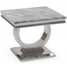 Arianna Lamp/Sode Table Stainless Steel & Grey Marble Top