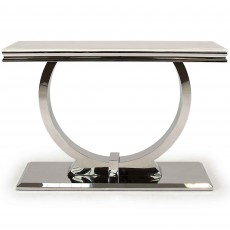 Arianna Console Table Stainless Steel & Cream Marble Top