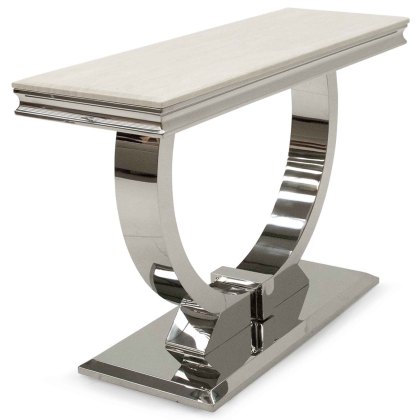 Arianna Console Table Stainless Steel & Cream Marble Top