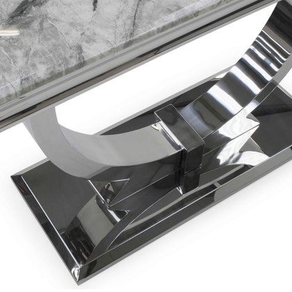 Arianna Console Table Stainless Steel & Grey Marble Top