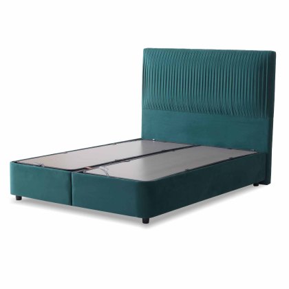 Leah Ottoman Bedstead Fabric Green (Multiple Sizes)