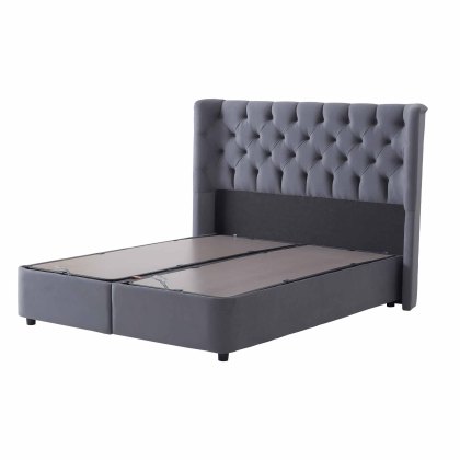 Molly Ottoman Bedstead Fabric Grey (Multiple Sizes)