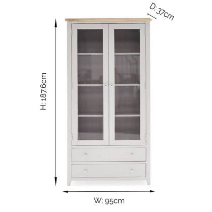 Ferndale 2 Door + 2 Drawer Display Cabinet Grey