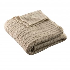Aran Knit Throw 145cmx195cm Warm Grey