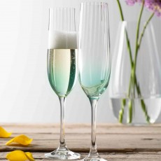 Erne Champagne Flute Glasses Aqua (Set Of 2)