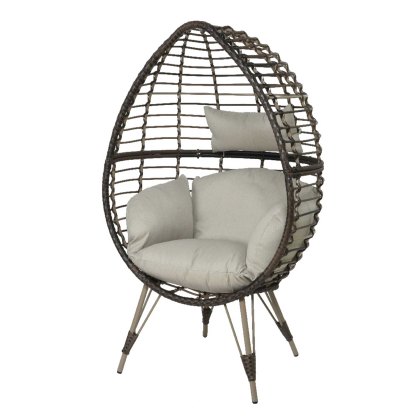 Evora Standing Outdoor Egg Chair Brown