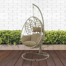 Malaga Hanging Outdoor Egg Chair Off-White