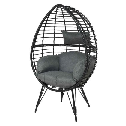 Evora Standing Outdoor Egg Chair Black