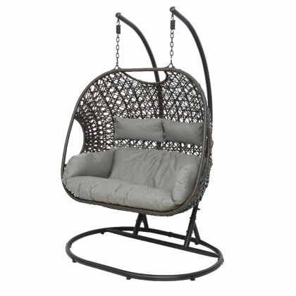 Palermo 2 Person Hanging Outdoor Egg Chair Grey