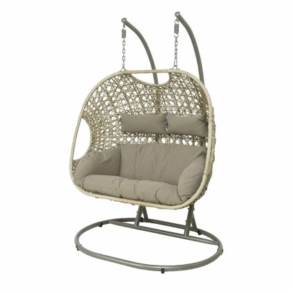 Palermo 2 Person Hanging Outdoor Egg Chair Sand