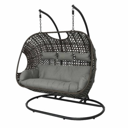 Palermo 3 Person Hanging Outdoor Egg Chair Grey