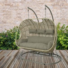 Palermo 3 Person Hanging Outdoor Egg Chair Sand