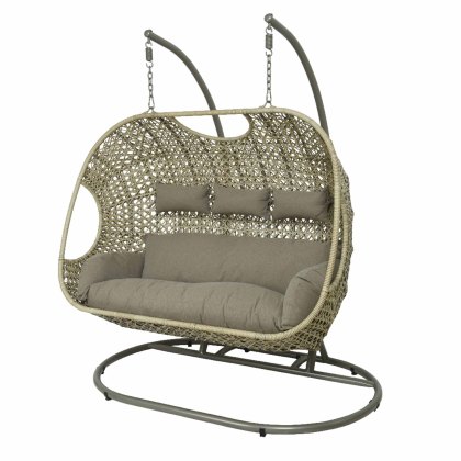 Palermo 3 Person Hanging Outdoor Egg Chair Sand