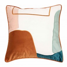 Paul Moneypenny Stitched Up Rust Cushion 45cm x 45cm Multi-Coloured