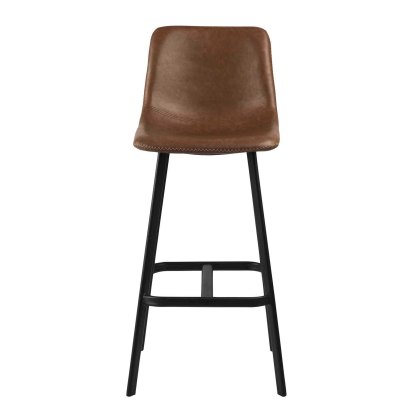Oregan High Bar Stool Faux Leather Brandy Oregan High Bar Stool Faux Leather Brandy
