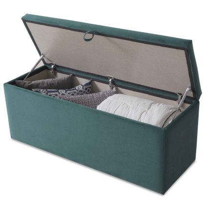 Billie Storage Ottoman Fabric Green