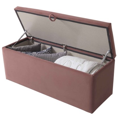 Billie Storage Ottoman Fabric Blush