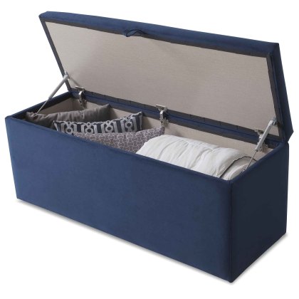 Billie Storage Ottoman Fabric Blue
