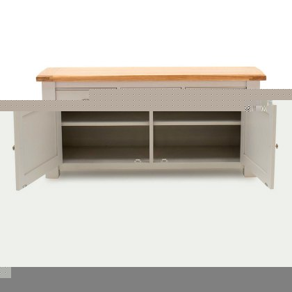 Colby Wide Sideboard Grey With Oak Top