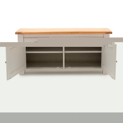 Colby Wide Sideboard Grey With Oak Top