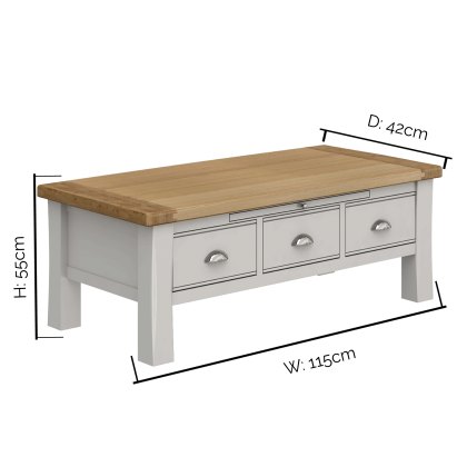 Colby Coffee Table Grey With Oak Top
