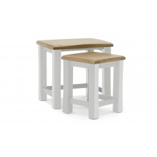 Amberly Nest Of Tables (2) Grey With Oak Top