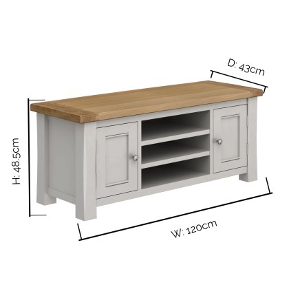 Colby TV/Entertainment Unit Grey With Oak Top