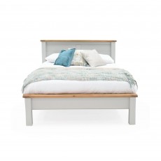 Amberly Double (135cm) Bedstead Grey With Oak Top