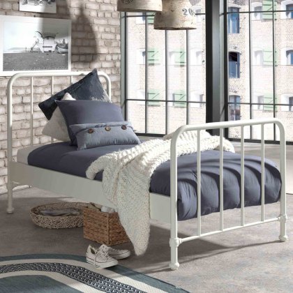 Bronxx Single (90cm) Bedstead Metal White
