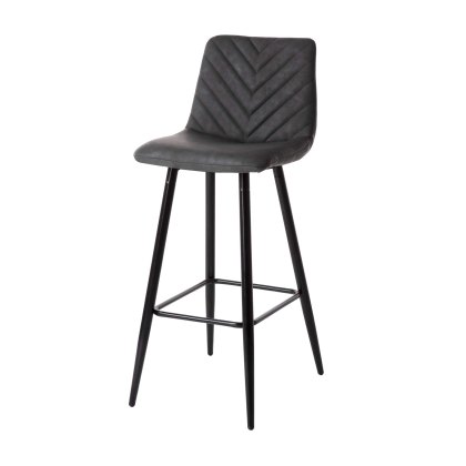 Melba High Bar Stool Faux Leather Charcoal