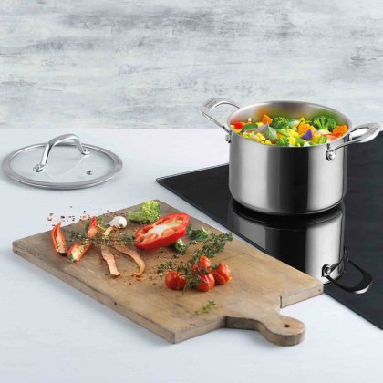 Allround 24cm/8.5L Stockpot with Glass Lid Stainless Steel