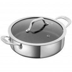 Allround 28cm Non-Stick Serving/Sauté Pan with Glass Lid Stainless Steel
