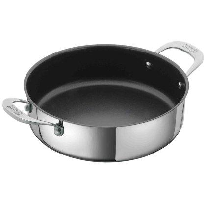 Allround 28cm Non-Stick Serving/Sauté Pan with Glass Lid Stainless Steel