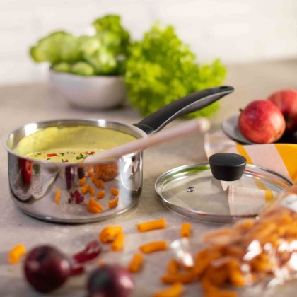 Classic Induction 20cm/3L Saucepan with Glass Lid Stainless Steel