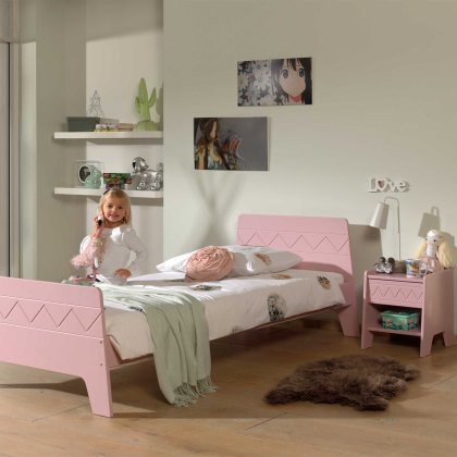 Wynnie 1 Drawer Bedside Locker Misty Rose