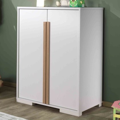 London Low 2 Door Wardrobe White