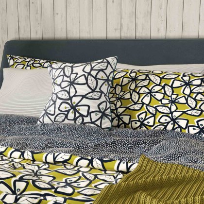Laila Reversible Duvet Cover Set Green & Ink (Multiple Sizes)