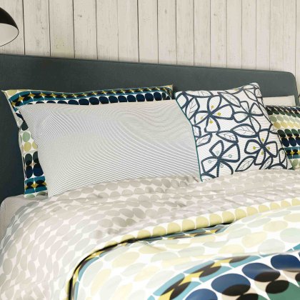 Clara Reversible Duvet Cover Set Green & Ink (Multiple Sizes)