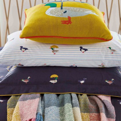 Ducks March Standard Pillowcase Pair Navy