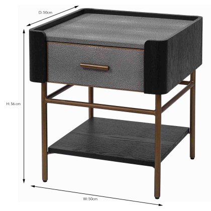 Limoges 1 Drawer Bedside Locker/Side Table Grey