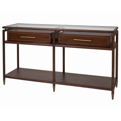 Avignon 2 Drawer Console Table Brown Avignon 2 Drawer Console Table Brown