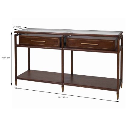 Avignon 2 Drawer Console Table Brown