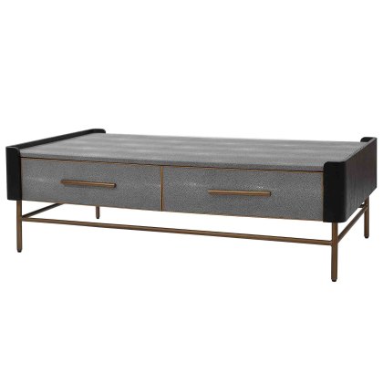 Limoges 2 Drawer Coffee Table Grey Limoges 2 Drawer Coffee Table Grey