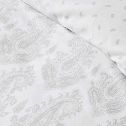 Dalisay Duvet Cover Set White & Silver (Multiple Sizes)