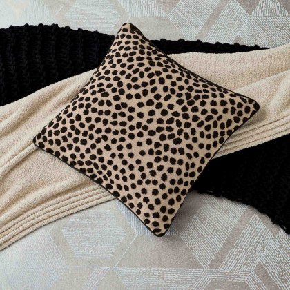 Mele Cushion 45cm x 45cm Linen & Black