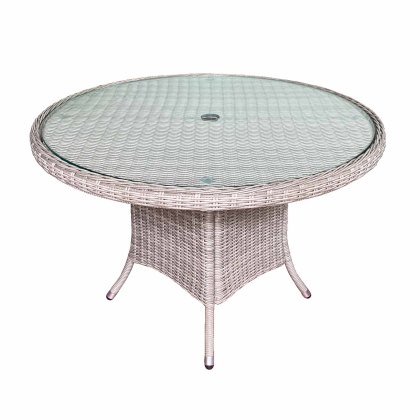 Capri 8 Person Round Outdoor Dining Set With Carver Chairs Grey
