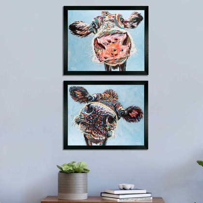 Funny Cow I 51cm x 63cm Picture By Carolee Vitaletti Black Frame