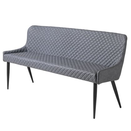 Ottowa 3 Person Dining Bench Faux Leather Grey