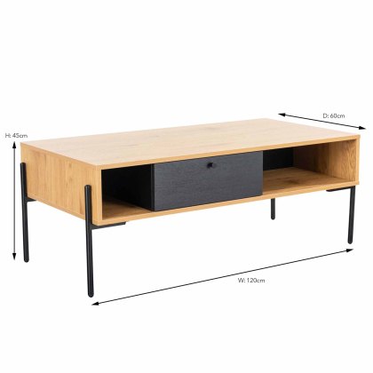 Madrid Coffee Table Oak & Black